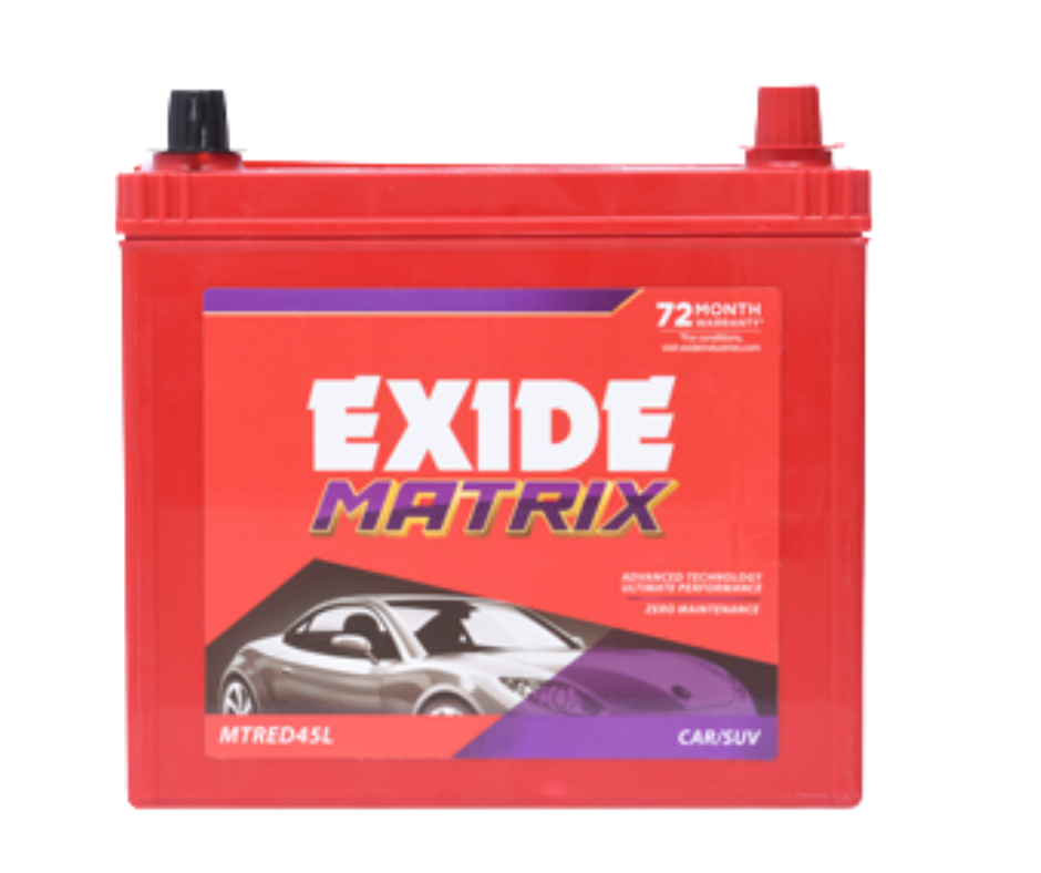 Exide MATRIX FMT0-MTRED45L 45Ah Car Battery 36+36 Month Warranty - Buy Online at Ajmera Tyres