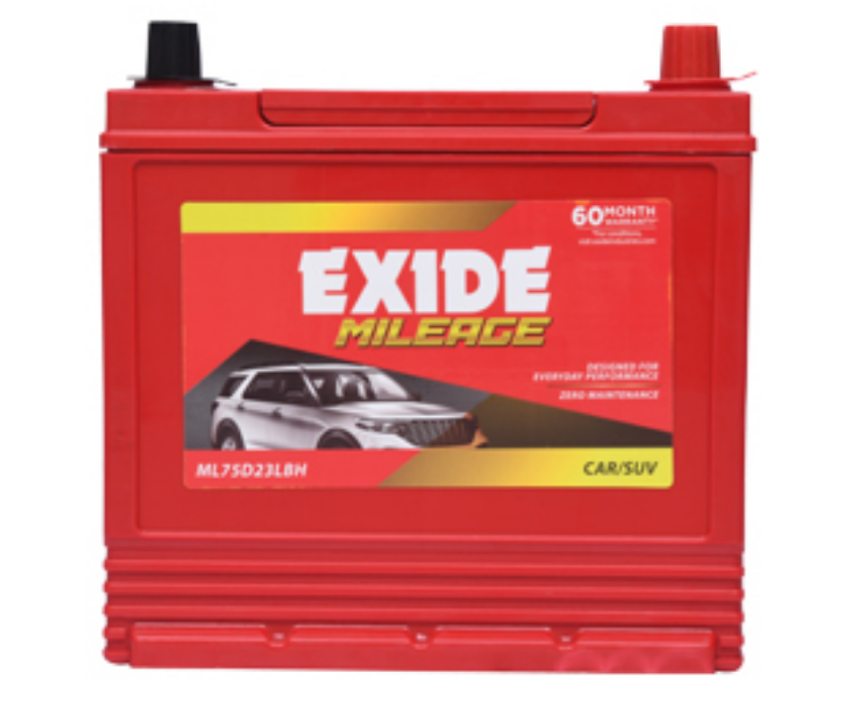 Exide Milaze 4 Wheeler Battery - FML5-ML75D23LBH
