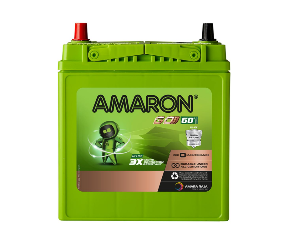 AMRON GO AAM-GO-00038B20L 35Ah Car Battery 30 +30 Month Warranty - Buy Online at Ajmera Tyres