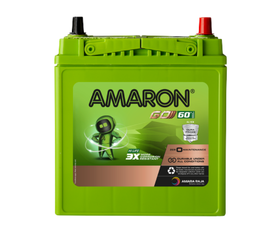 AMRON GO AAM-GO-0BH38B20R 35Ah Car Battery 30 +30 Month Warranty - Buy Online at Ajmera Tyres