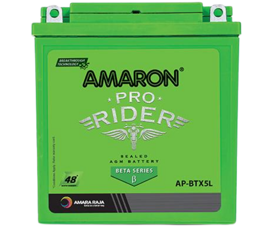 AMRON BETA ABR-PR-12APBTX50 5Ah Two Wheeler Battery - Buy Online at Ajmera Tyres