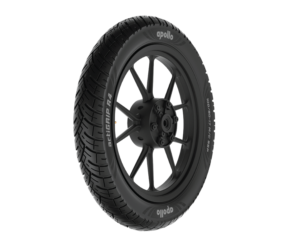 Apollo ActiGIP 4 100-90-17 Tubeless Rear Motorcycle Tyre - Buy Online at Ajmera Tyres