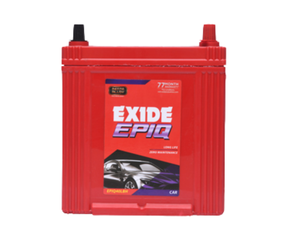 Exide EPIQ FEP0-EPIQ40LBH 40Ah Car Battery 42+35 Month Warranty - Buy Online at Ajmera Tyres