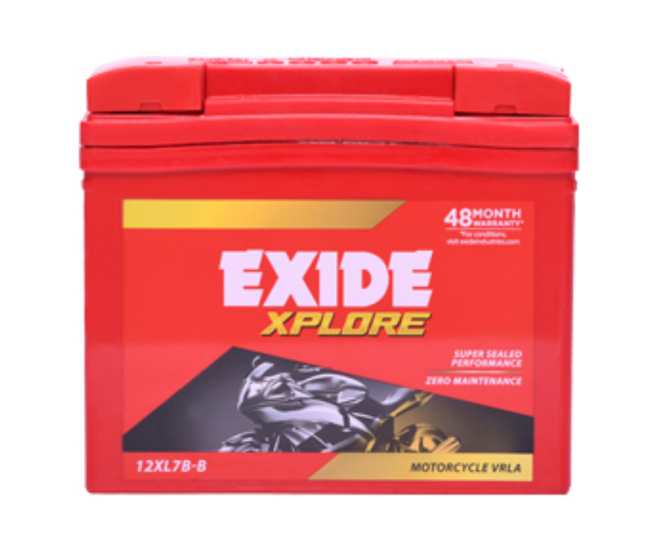 EXIDE XPLORE FXL5-12XL7B-B 7Ah Two Wheeler Battery 24+24 Month Warranty - Buy Online at Ajmera Tyres